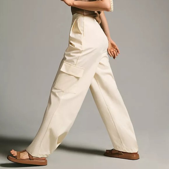 Anthropologie Pants - Anthropologie Du Paradis Cargo Cotton Chino Trousers Size 16 NWT
